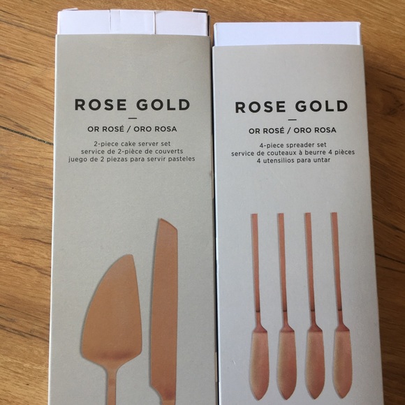 NIB West Elm Rose Gold Cheese Spreader Set - Picture 6 of 10
